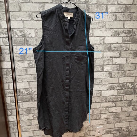 Cloth and Stone Grey Linen Shirt dress/ tunic - Picture 2 of 5